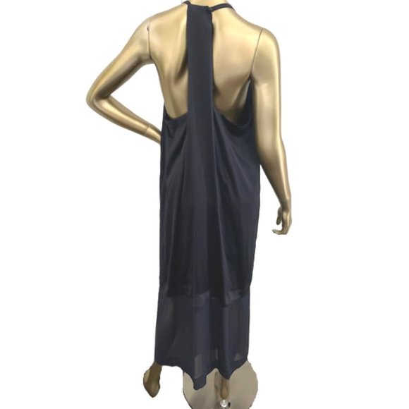 Club Monaco Dresses & Skirts - CLUB MONACO Silk Navy Halter Neck Midi Dress